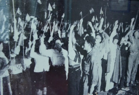 The people are rallying to celebrate the victory