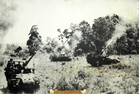 The Lao liberation army couragously defends Thebare in Viengxay district